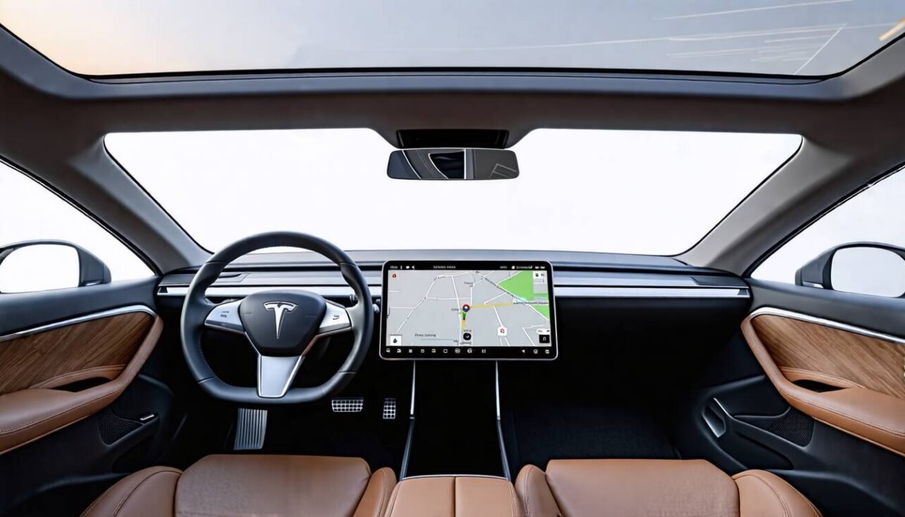 tesla model 3 interiör