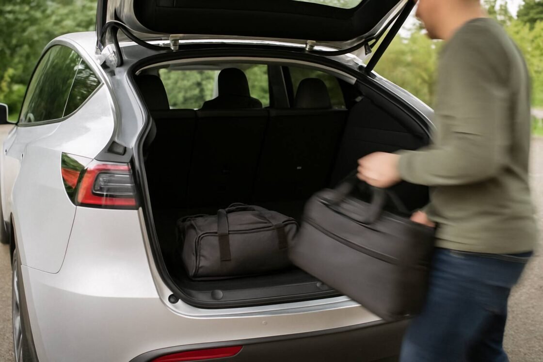 Utforska Tesla Model Y:s imponerande bagageutrymme på 2.158 liter. Jämförelser, praktiska tips och smarta förvaringslösningar för maximal lastkapacitet.